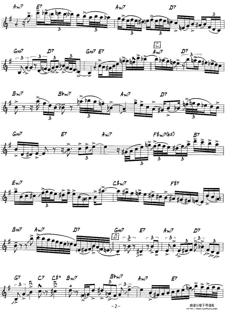 Stars Fell On Alabama萨克斯谱第2页