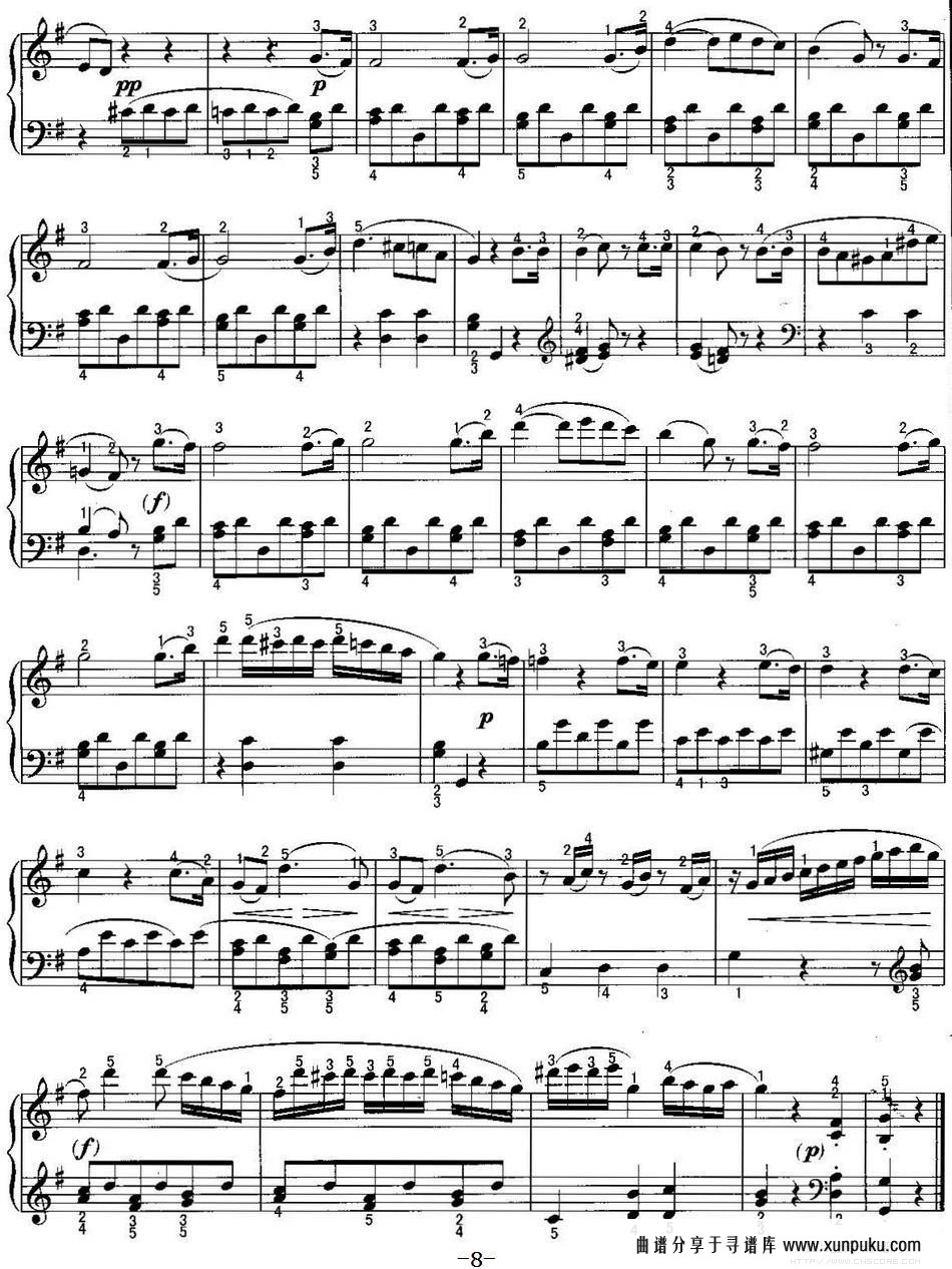 不可不弹的世界钢琴名曲：奏鸣曲（g大调）钢琴谱第7页
