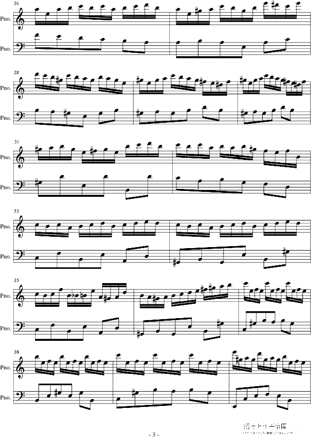 一分钟前奏曲钢琴谱第3页