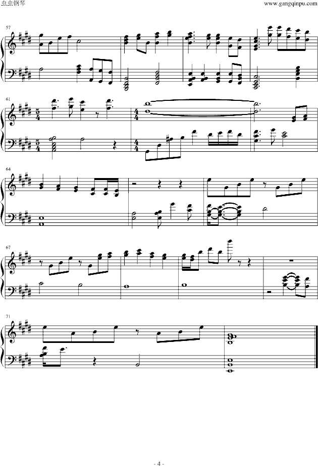 秘密花园插曲here i am钢琴谱第4页