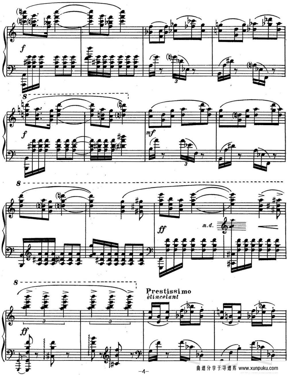 斯克里亚宾 钢琴练习曲 op.65 no.3钢琴谱第4页