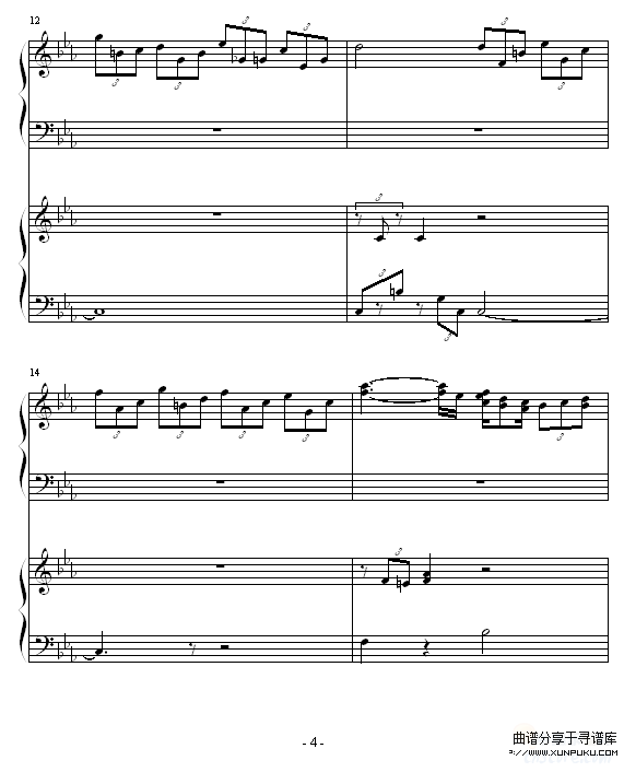 ココロの音-piano钢琴恋曲钢琴谱第4页