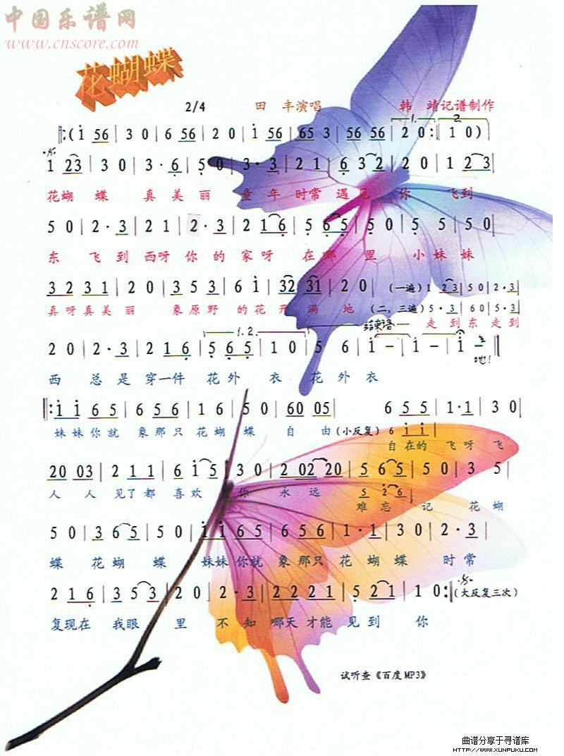 花蝴蝶简谱