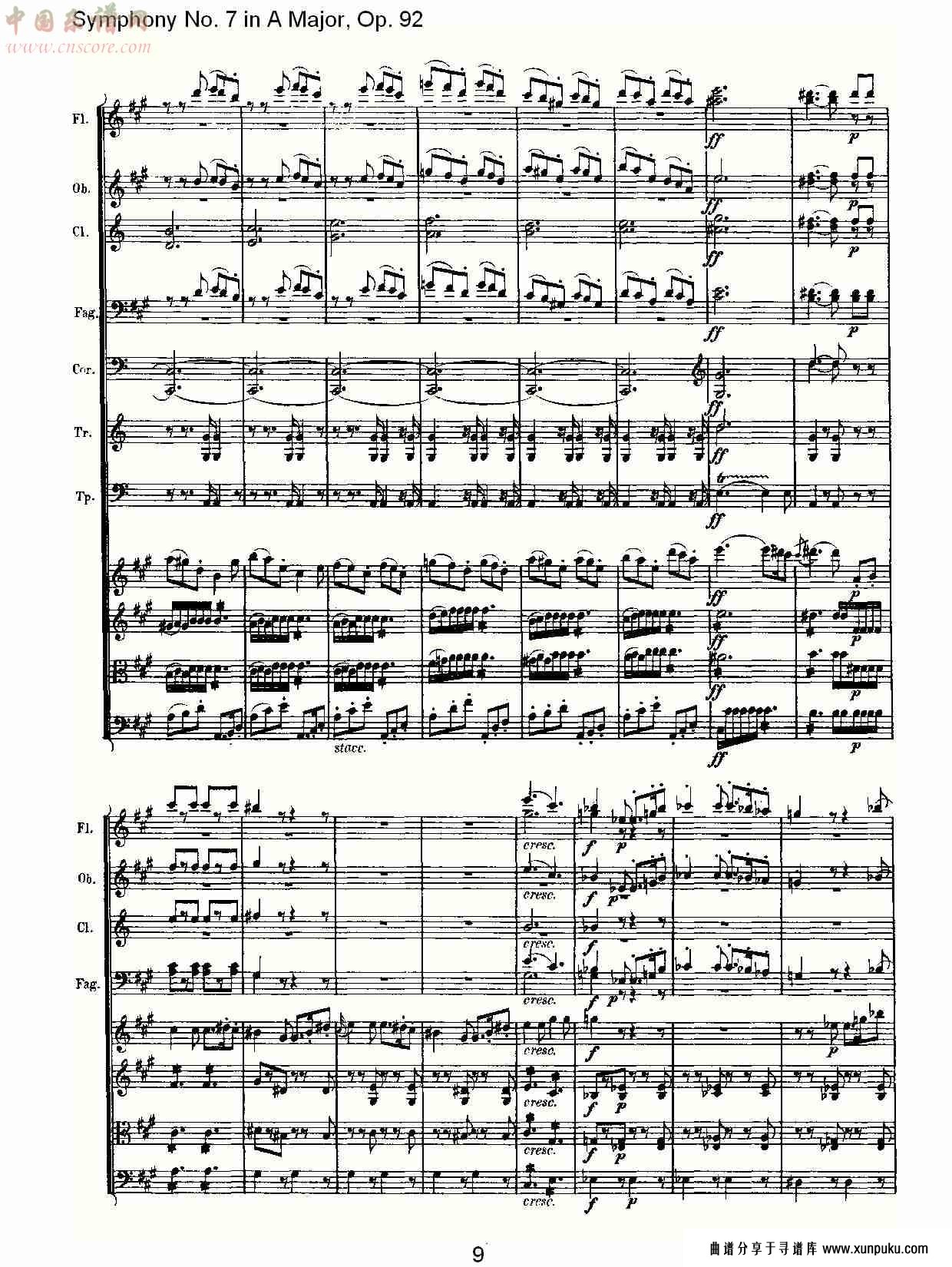 a大调第七交响曲 op.92 第一乐章总谱第29页