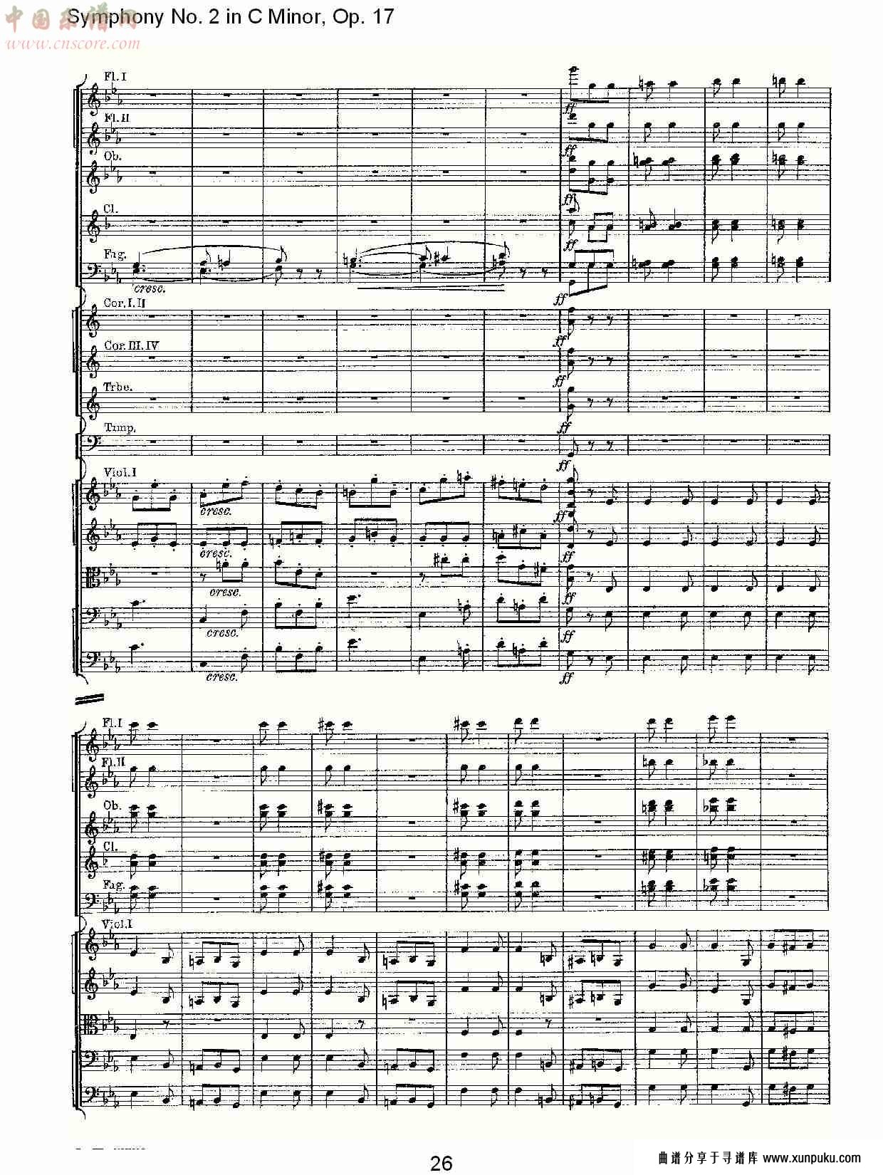 c小调第二交响曲, op.17第三乐章（六）总谱第1页