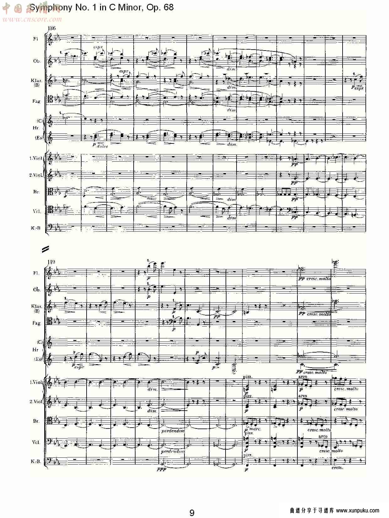 c小调第一交响曲, op.68 第一乐章（二）.总谱第4页