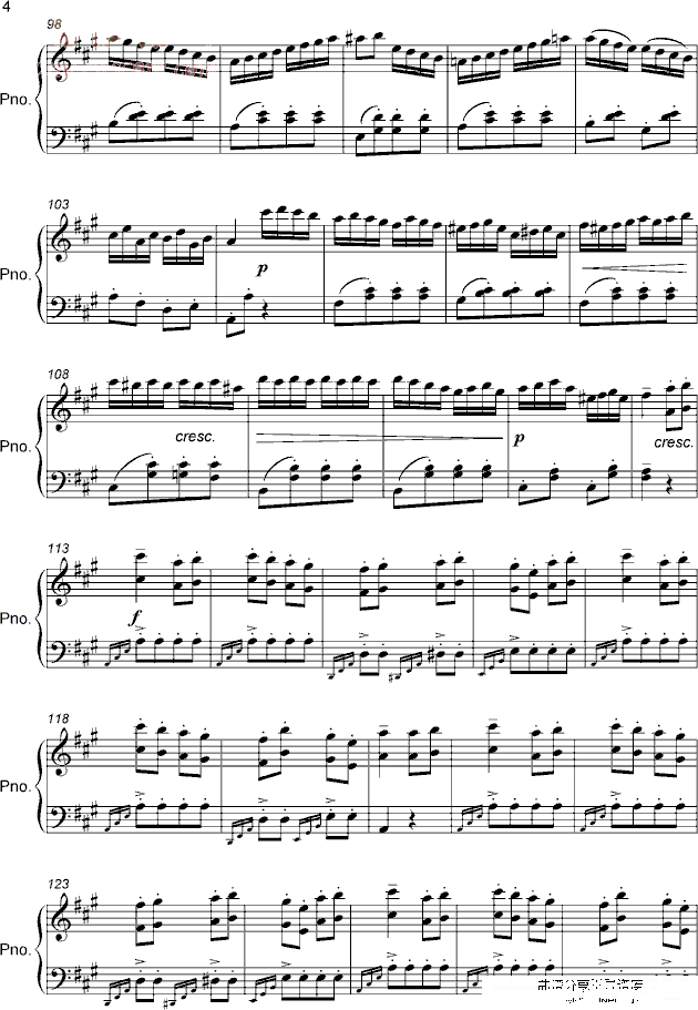 土耳其进行曲（精制版）钢琴谱第4页