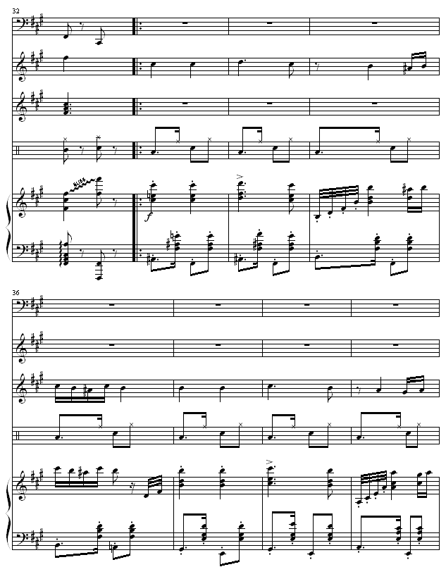 匈牙利舞曲5(改编，有乐队）钢琴谱(钢琴曲)钢琴谱第6页