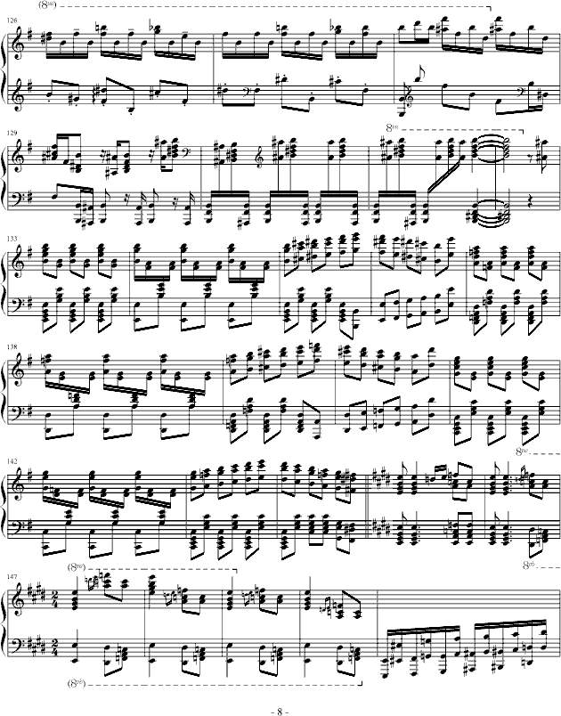 霍洛维兹卡门幻想曲（1927，1968）钢琴谱(钢琴曲)钢琴谱第8页