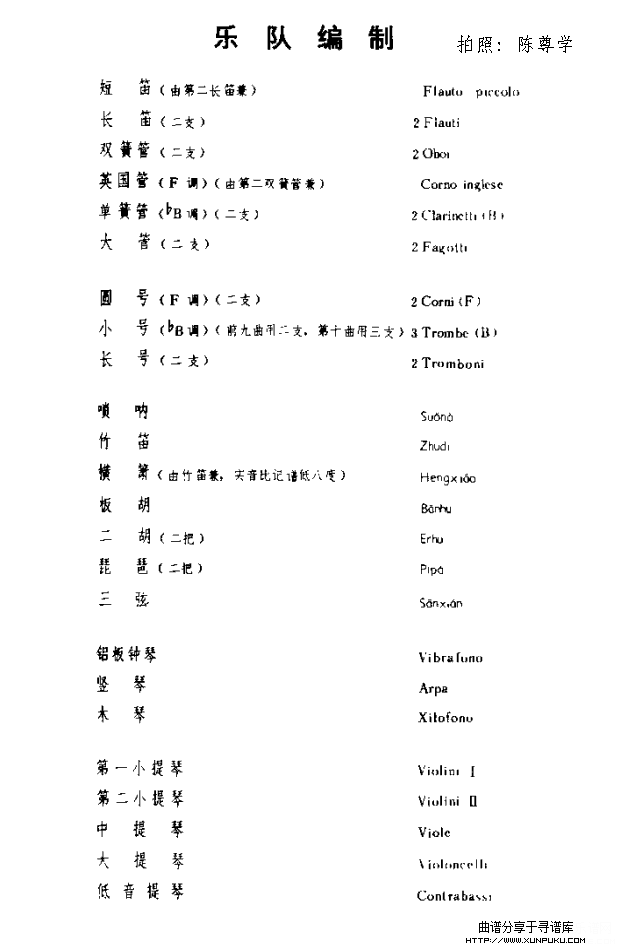 长征组歌乐队编制1\2简谱第1页