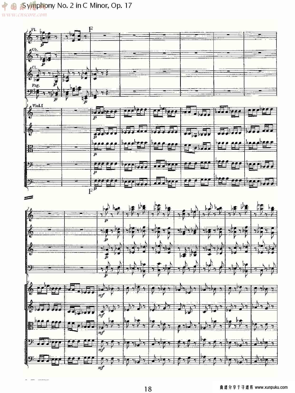 c小调第二交响曲, op.17第四乐章（四）总谱第3页