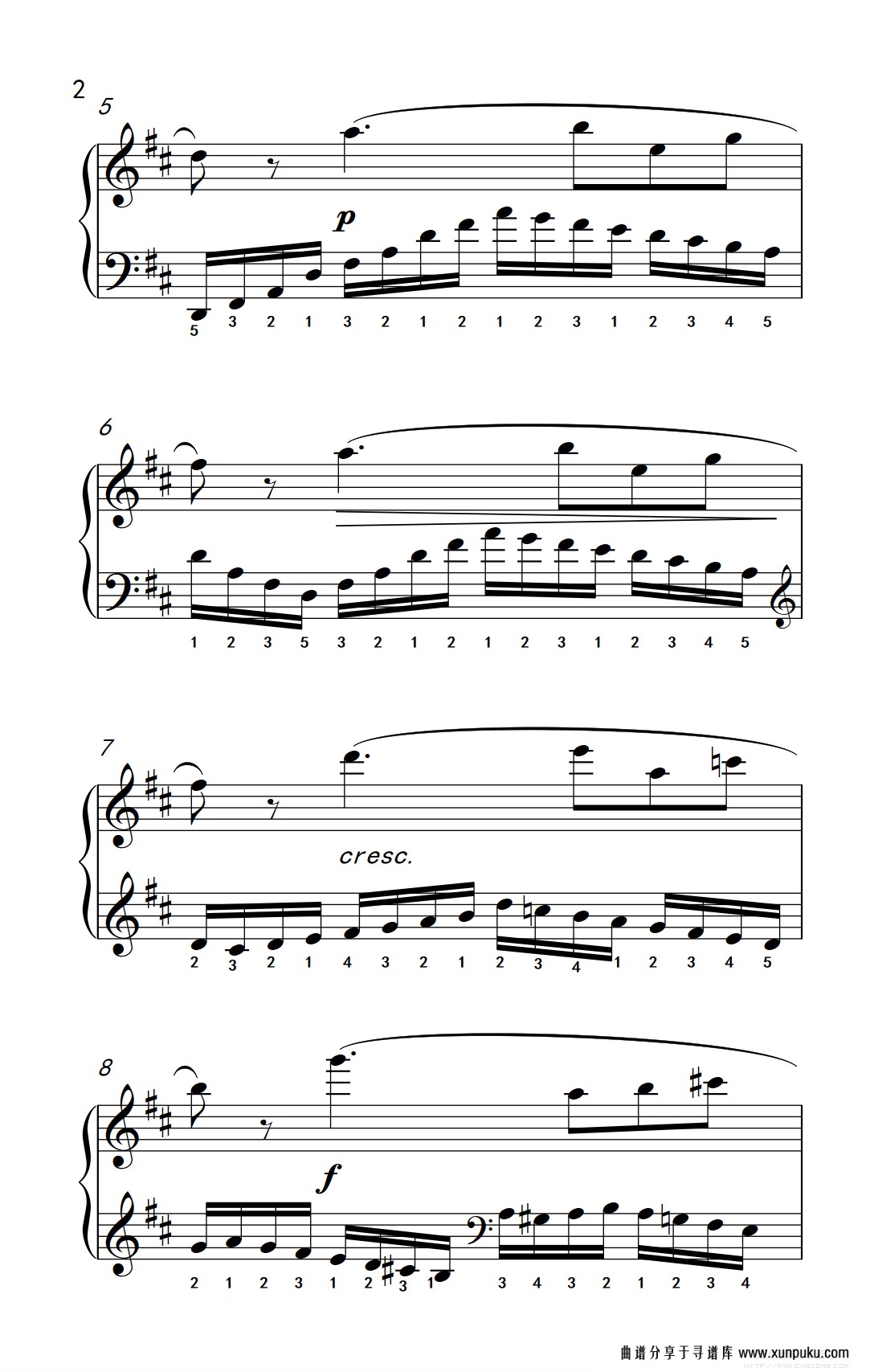 第八级2.练习曲 no.6 （中央音乐学院 钢琴（业余）考级教程 7-9级）钢琴谱第2页