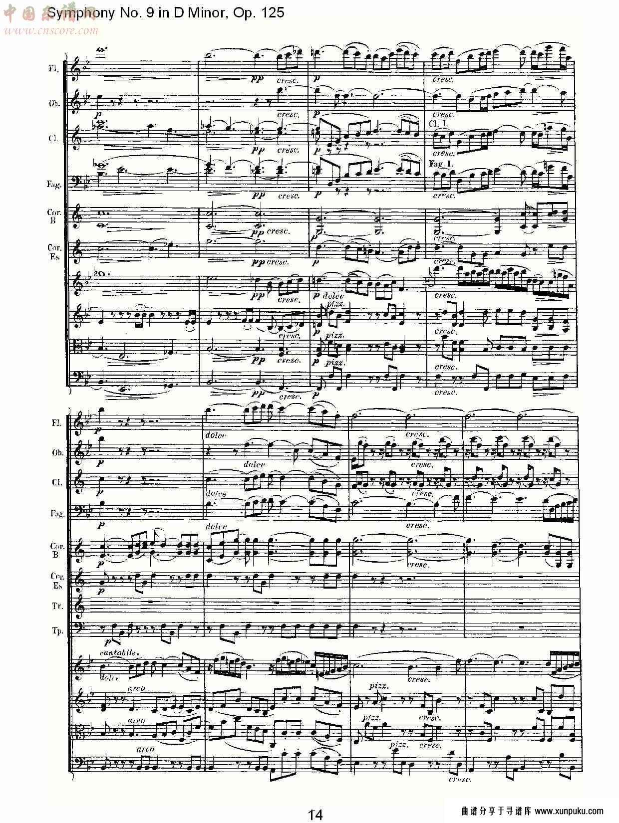 （d小调第九交响曲 op.125）第三乐章（三）总谱第4页