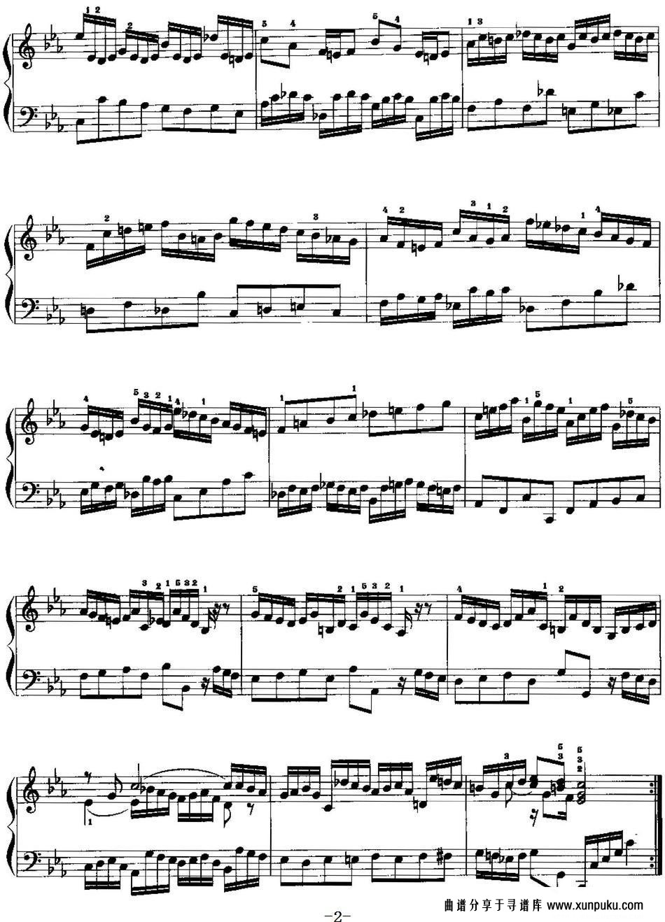 手风琴复调作品：c小调前奏曲手风琴谱第2页
