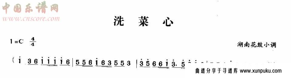 洗菜心简谱第1页