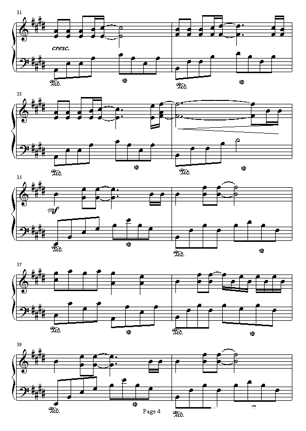《劲歌飞扬》美国电影钢琴谱第4页