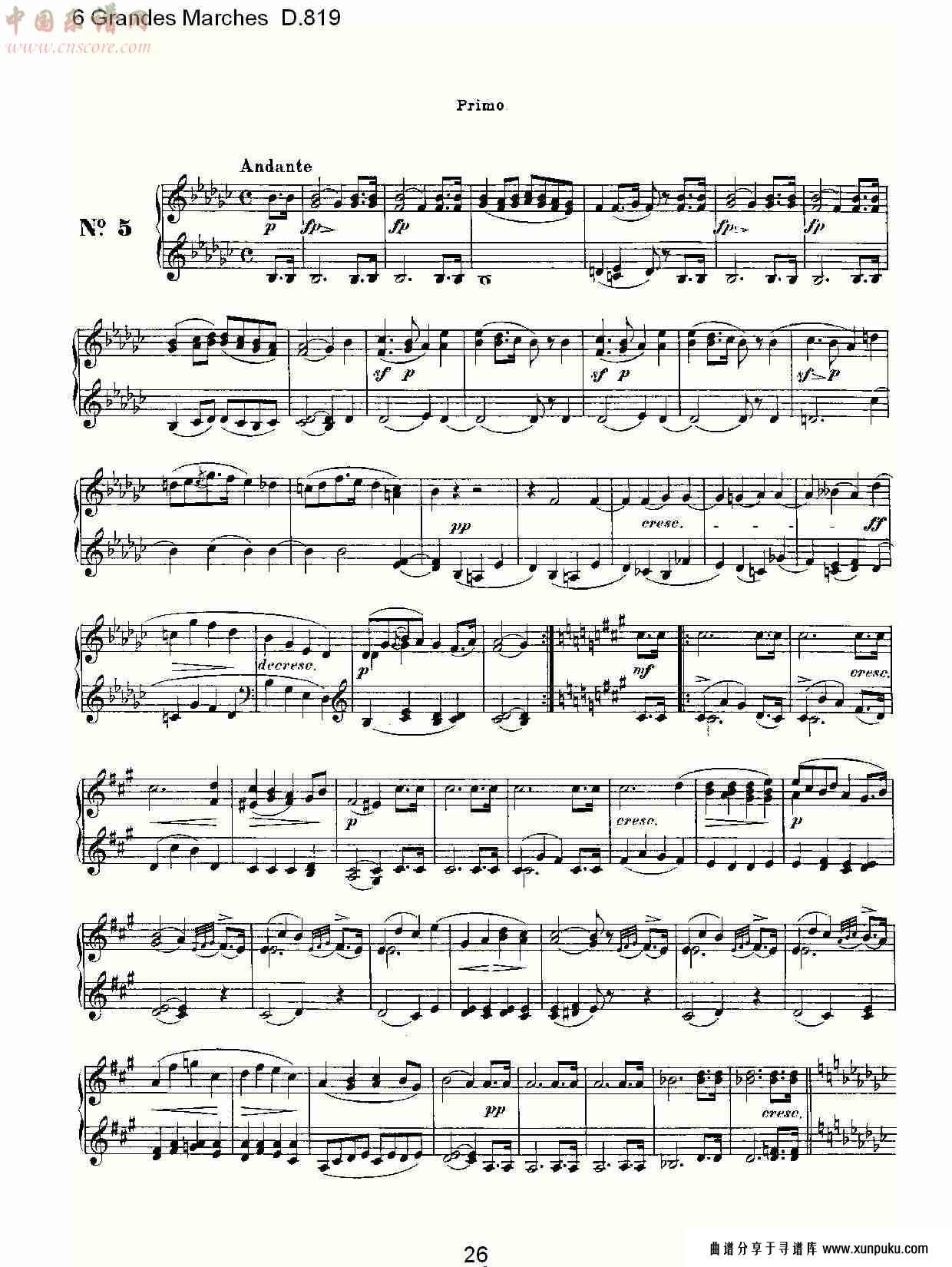 6 grandes marches d.819  6贵族进行曲d.819（六）总谱第1页
