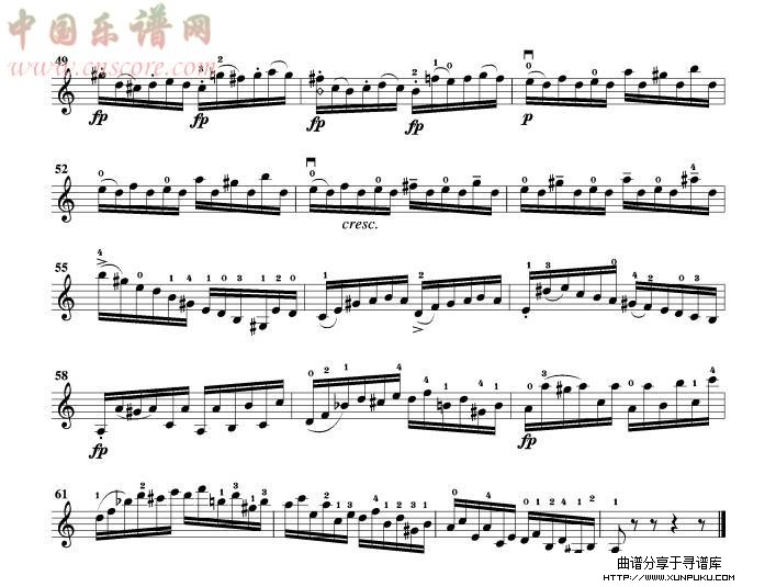 随想曲第二首小提琴谱第3页