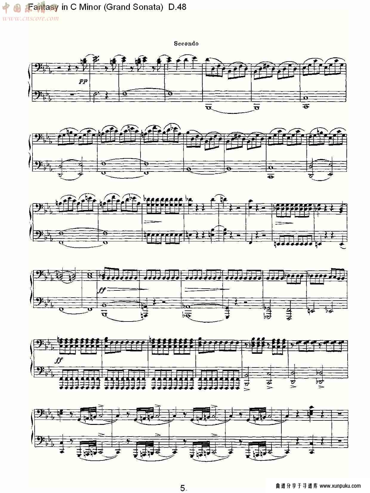 c小调幻想曲（豪华奏鸣曲）d.48（一）总谱第5页