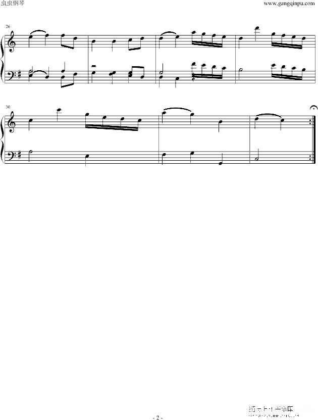 莫扎特小步舞曲k.1钢琴谱第2页
