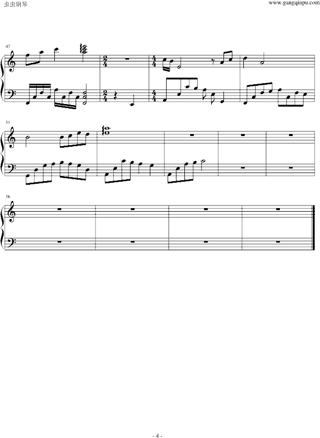 sadness and sorrow 外国网友rey演奏版钢琴谱第4页