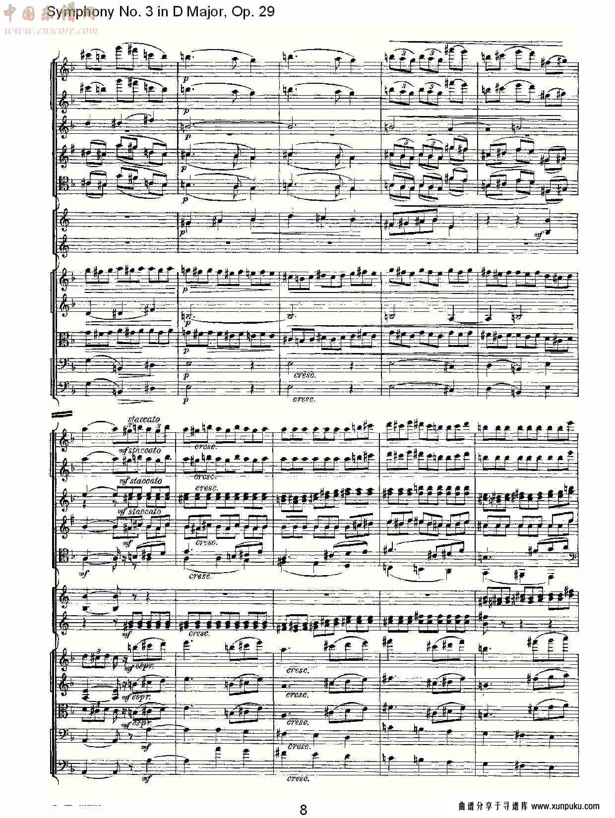 d大调第三交响曲,  op.29 第三乐章（二）总谱第3页