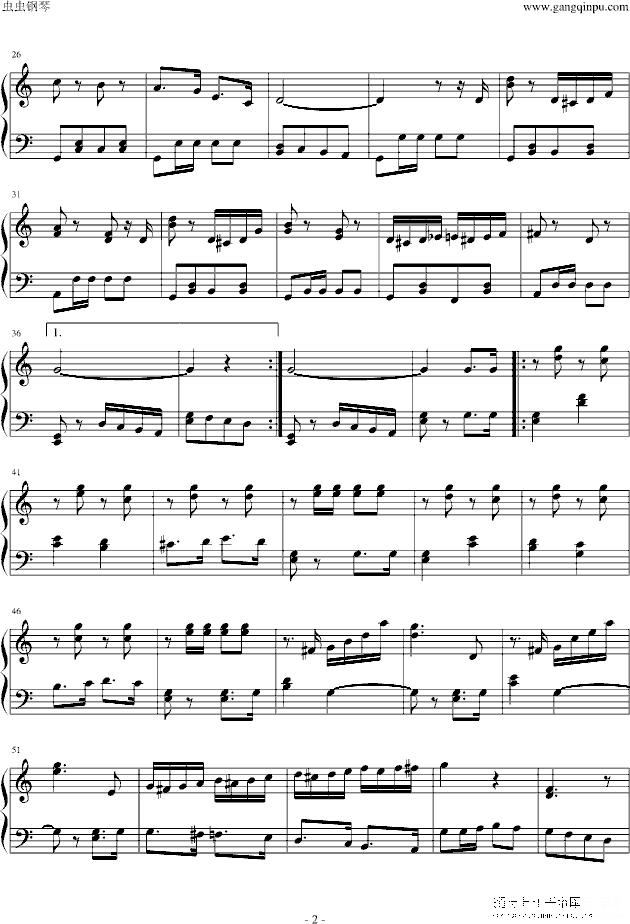 旧友进行曲钢琴谱(钢琴曲)钢琴谱第2页