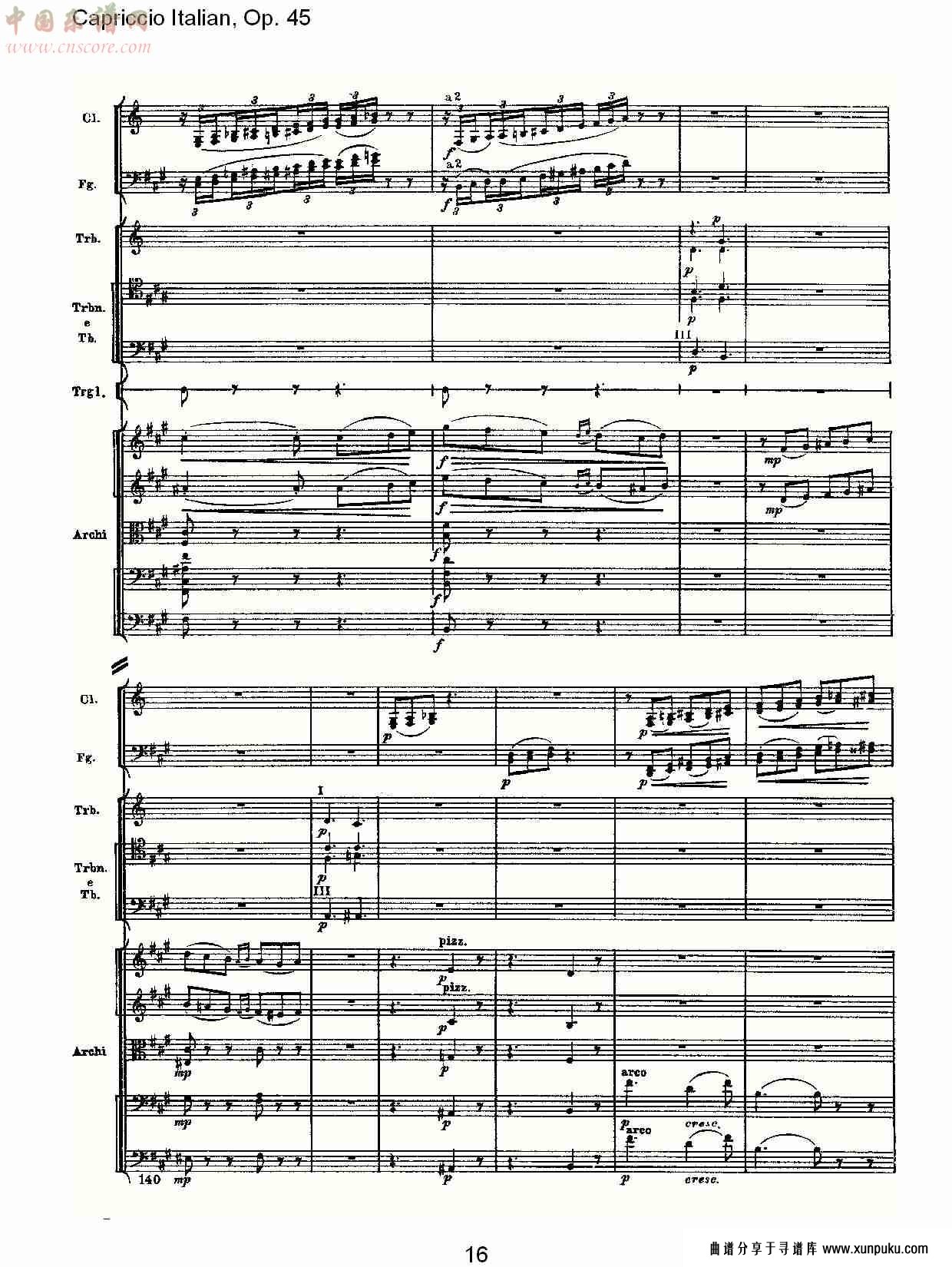 意大利幻想曲,op.45第一部（四）总谱第1页