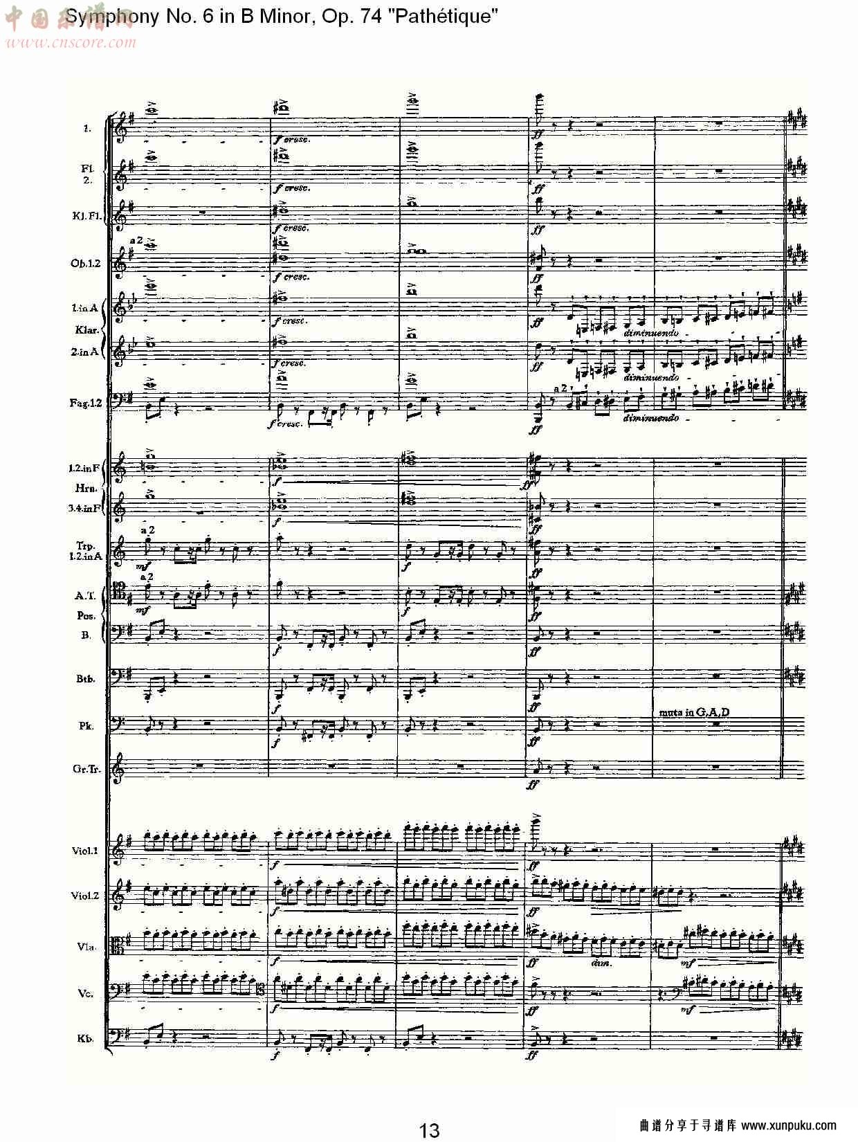 b小调第六交响曲,op.74pathétique第三乐章（三）总谱第3页