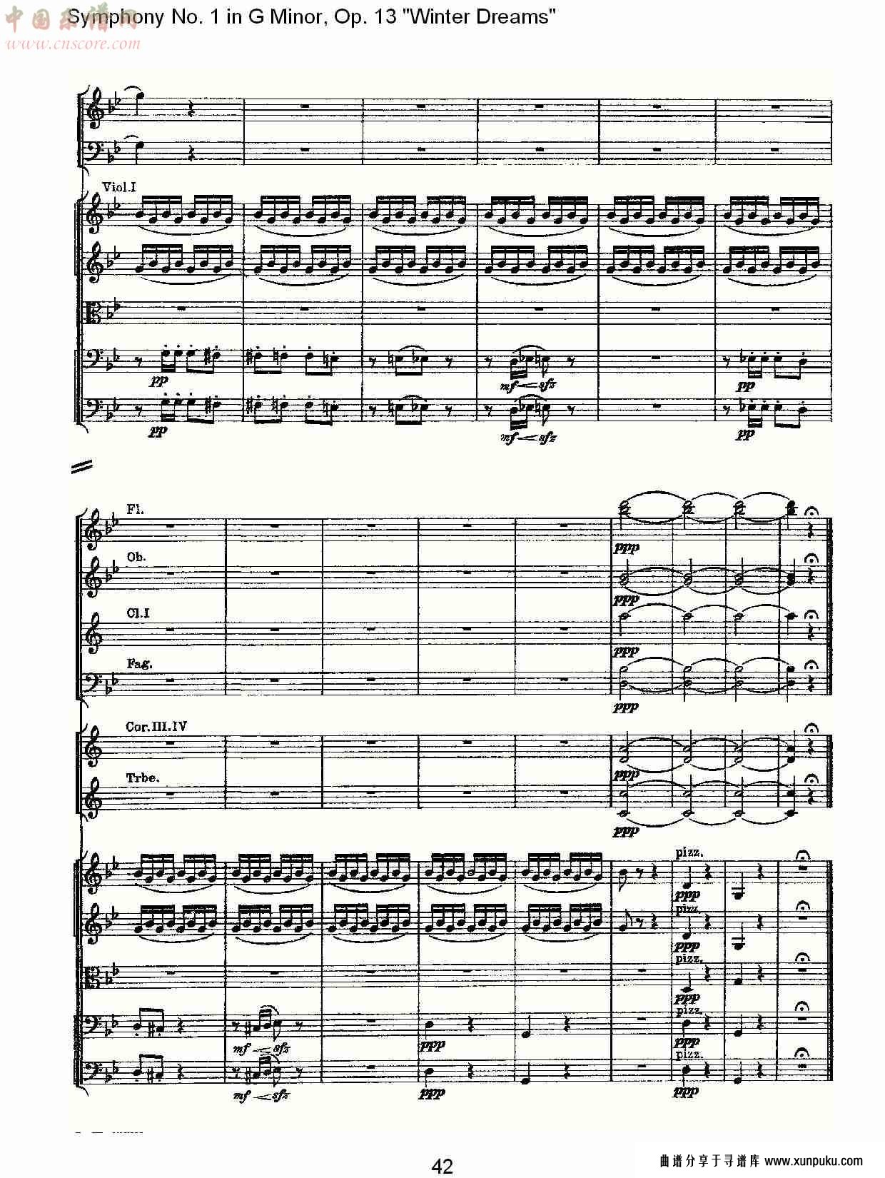 g小调第一交响曲,op.13冬天的梦幻第一乐章（九）总谱第2页