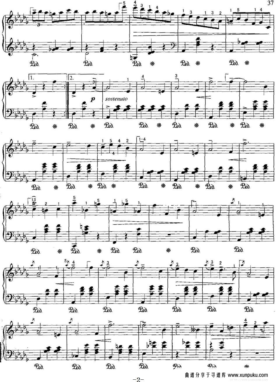 不可不弹的世界钢琴名曲：“小狗”圆舞曲（降d大调）钢琴谱第2页