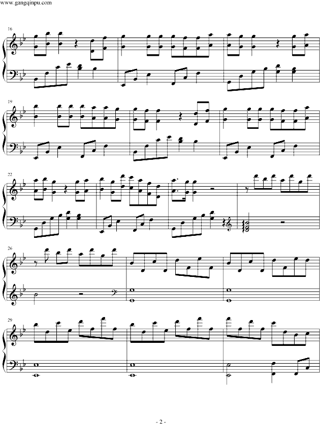 1945那年 海角七号插曲钢琴谱第2页