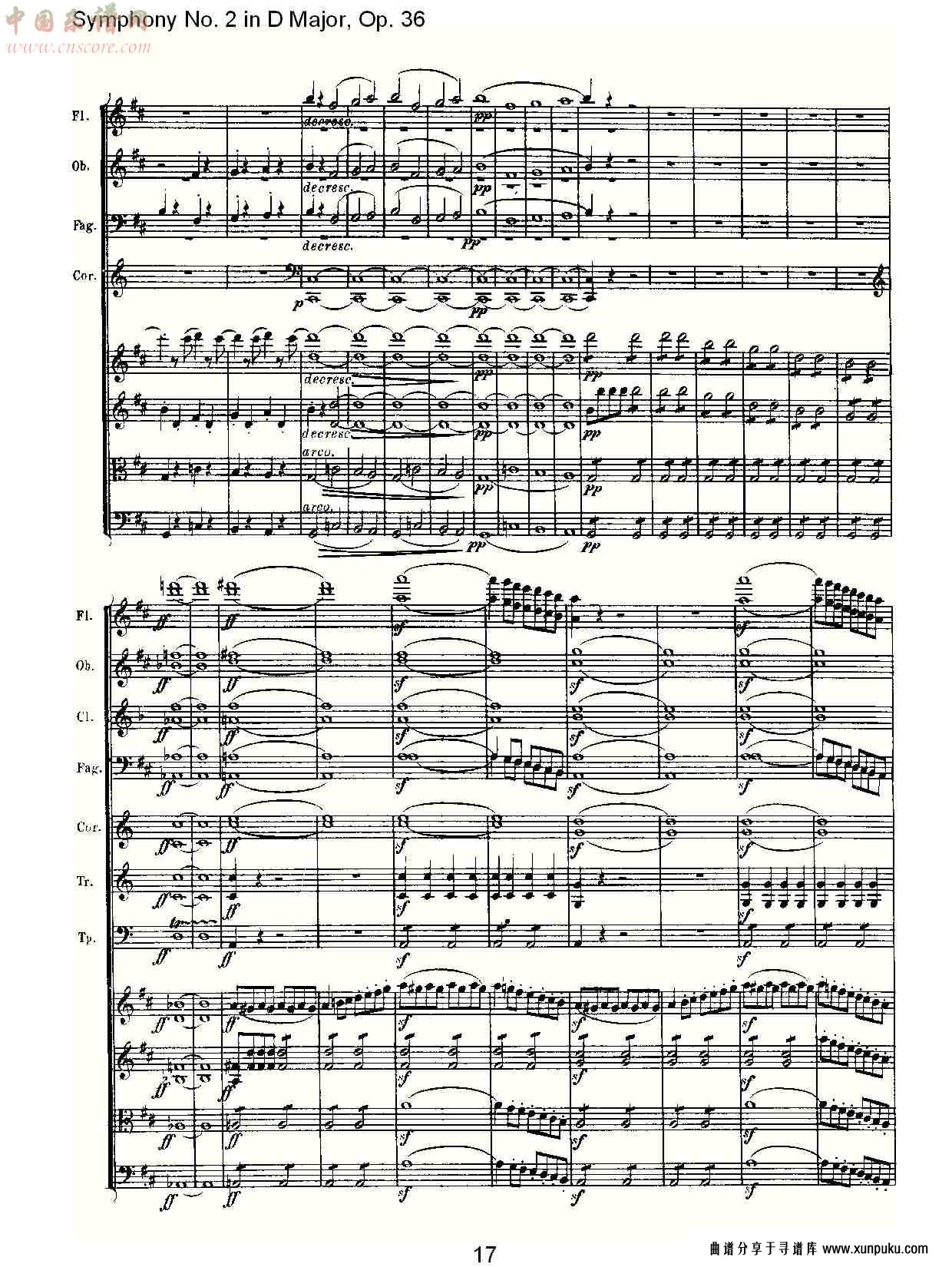 d大调第二交响曲 op. 36  第四乐章总谱第9页