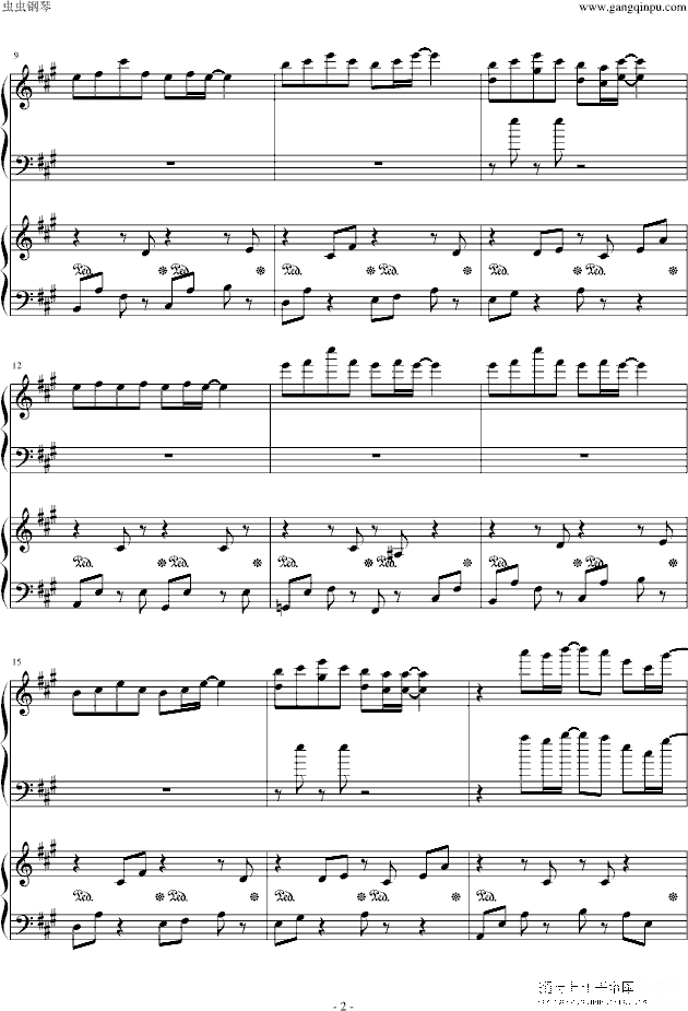 诗意鸣奏曲 四手联弹钢琴谱第2页