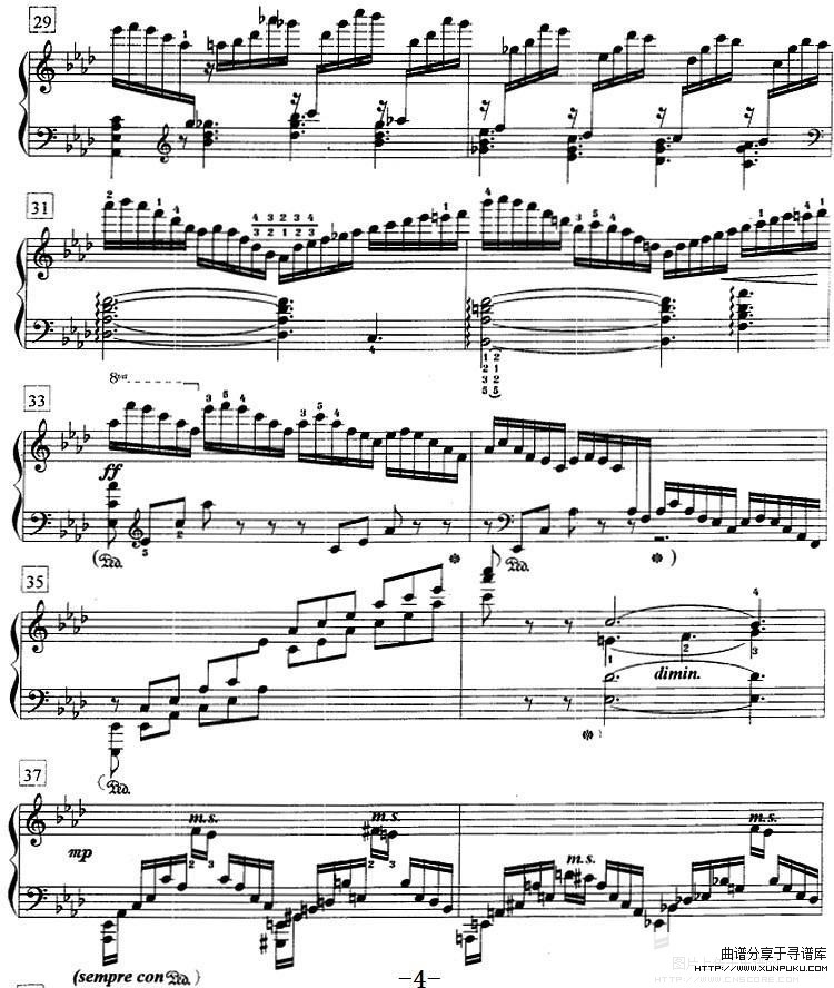 钢琴教程第七级 练习曲（op.72 no.11）钢琴谱第4页