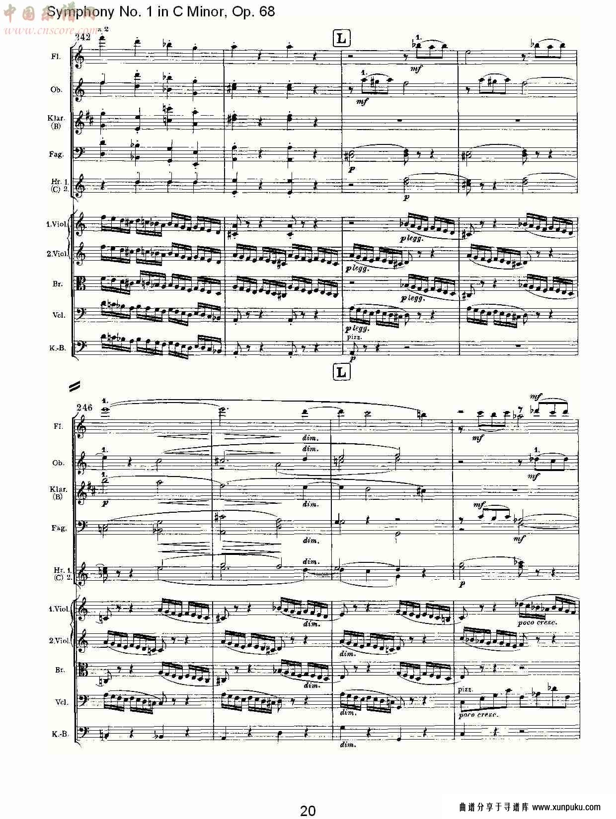 c小调第一交响曲, op.68 第四乐章（四）.总谱第6页
