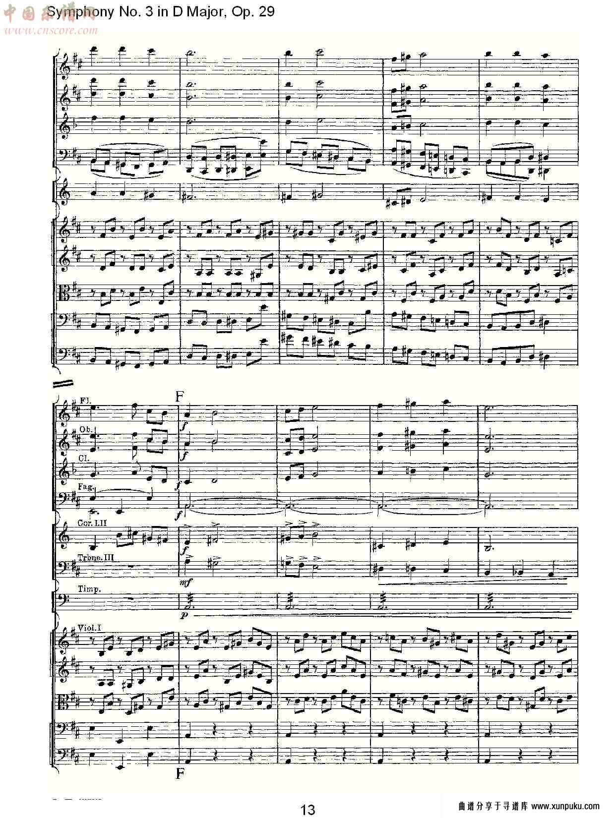 d大调第三交响曲,  op.29 第五乐章（三）总谱第3页