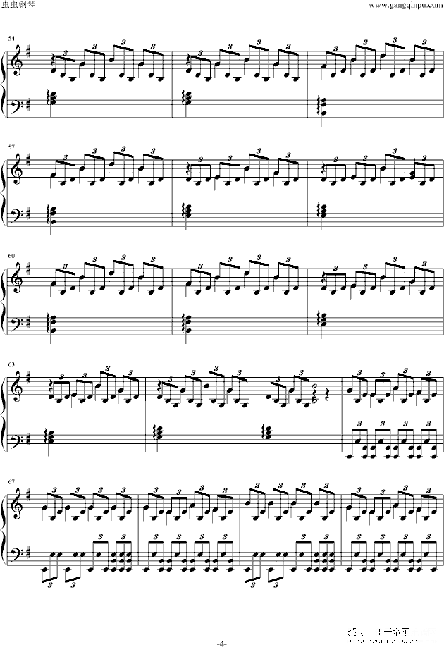 美国末日the last of us主题曲 钢琴版钢琴谱第4页