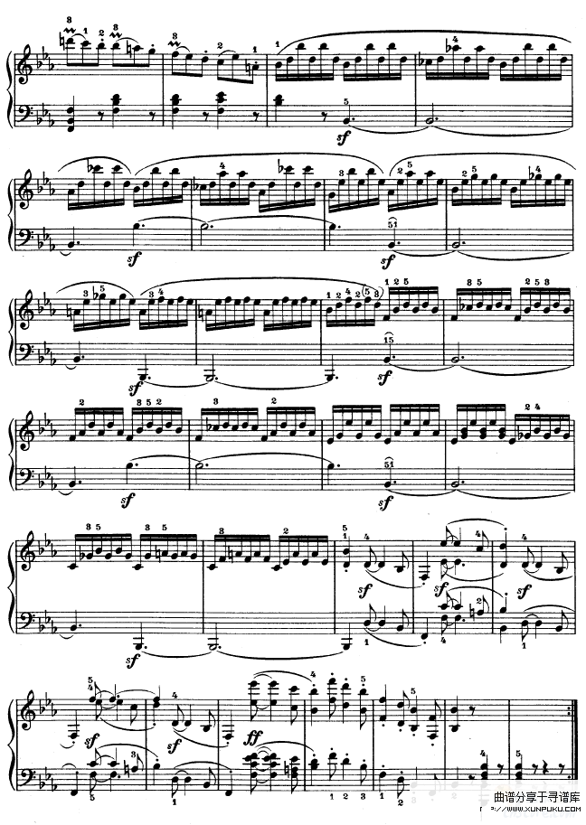 降E大调第四钢琴奏鸣曲-Op.7-贝多芬钢琴谱第4页