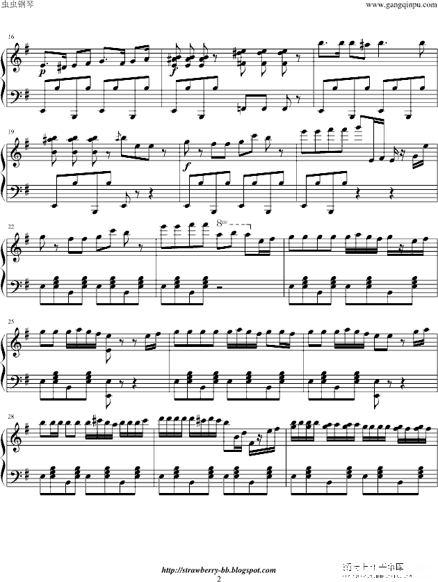 愤怒的小鸟主题曲钢琴谱第2页
