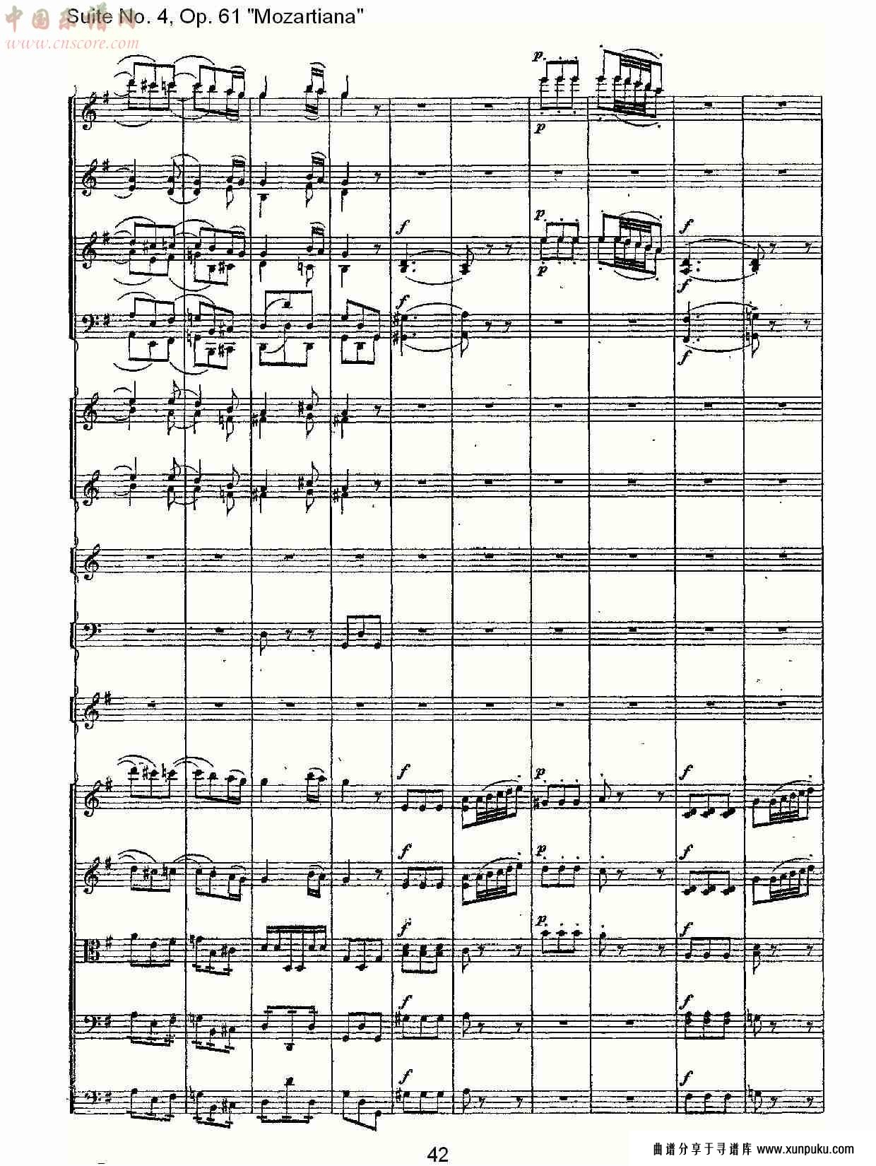 suite no. 4, op.61 mozartiana  第四套曲,op.61（九）总谱第1页