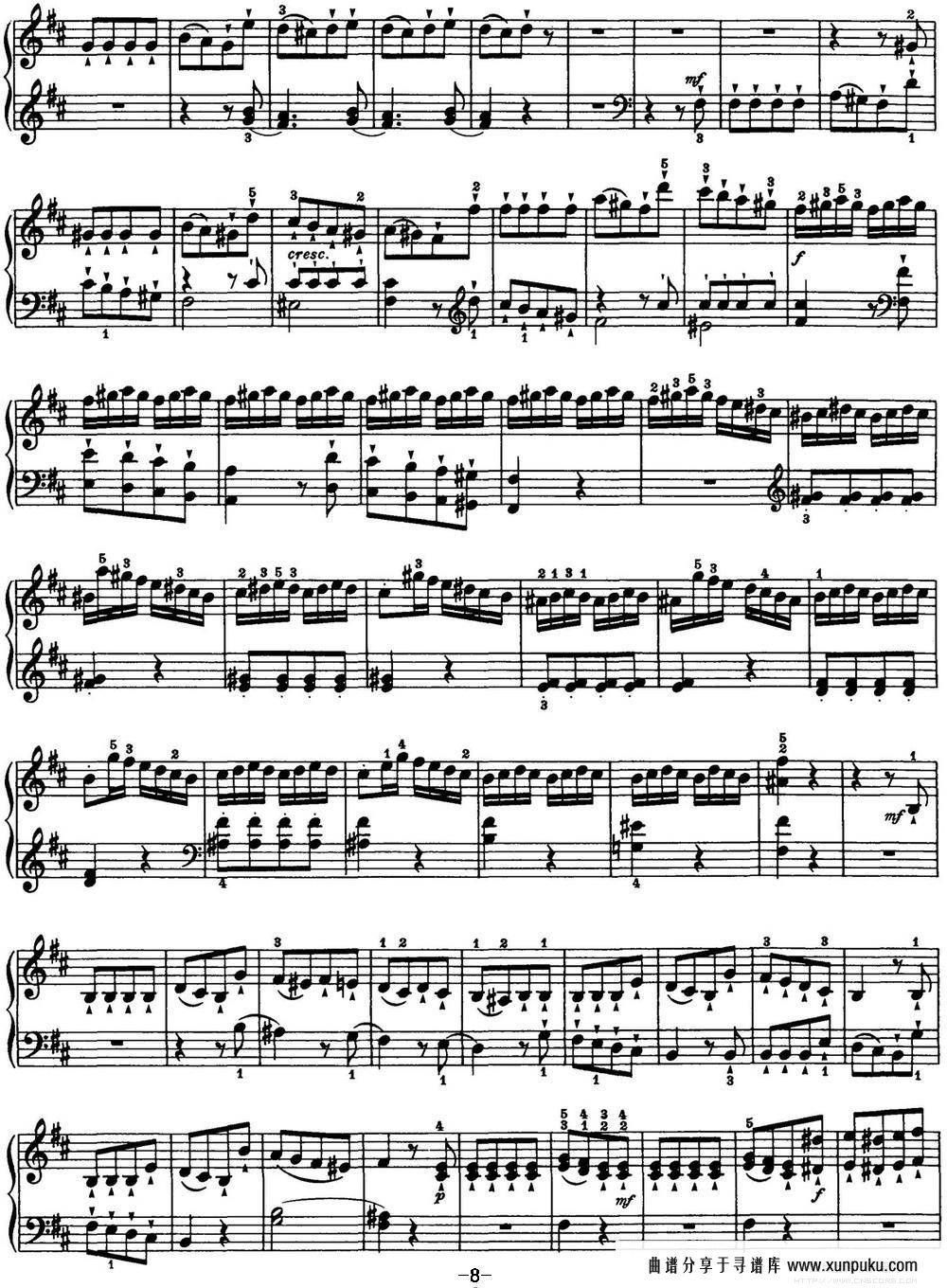 海顿 钢琴奏鸣曲 hob xvi 32 in b minor钢琴谱第8页