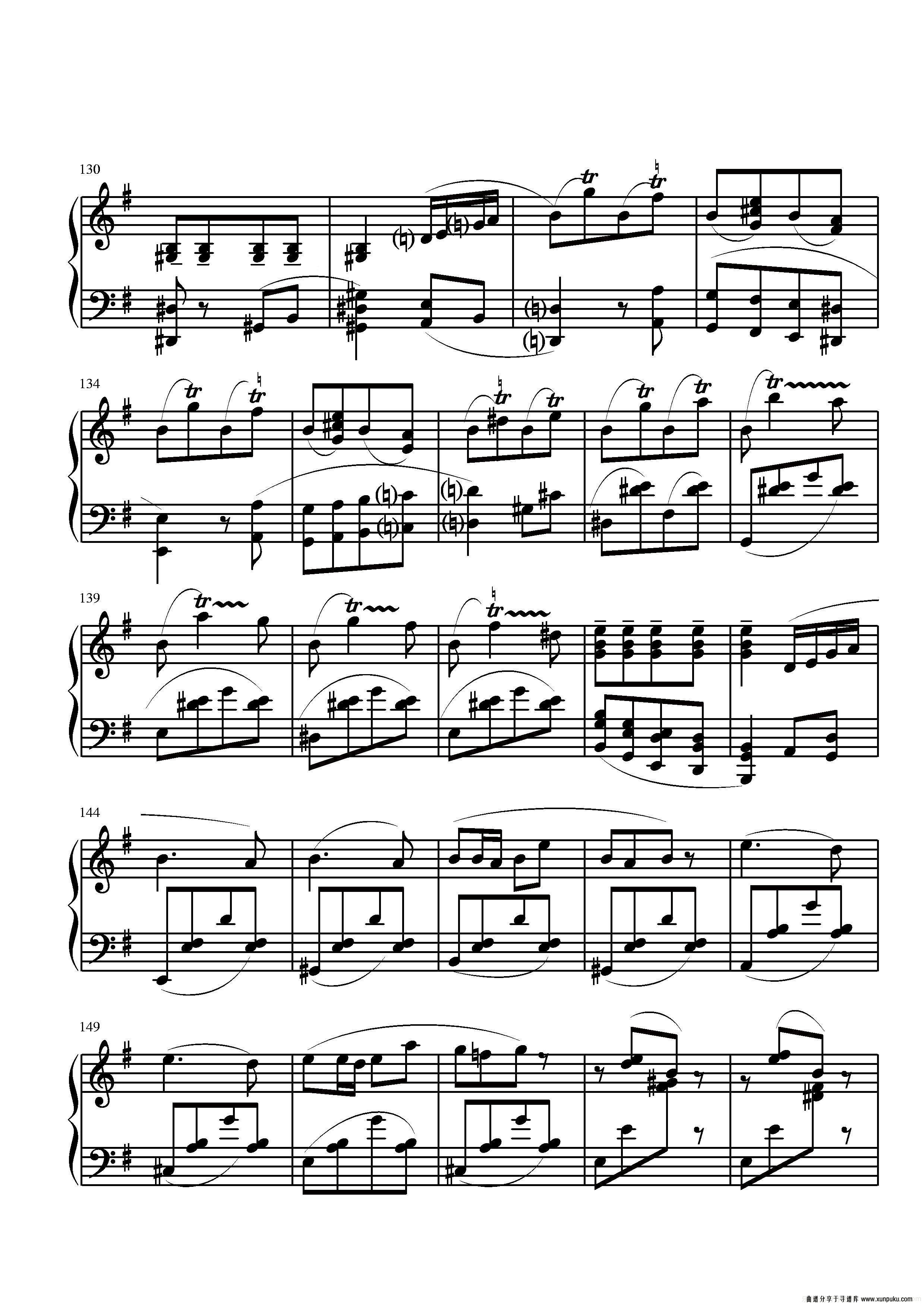 第三钢琴奏鸣曲（第二乐章）钢琴谱第4页