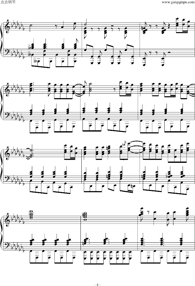 火影忍者最新主题曲op18 ラグァーズ（情侣）钢琴谱第4页