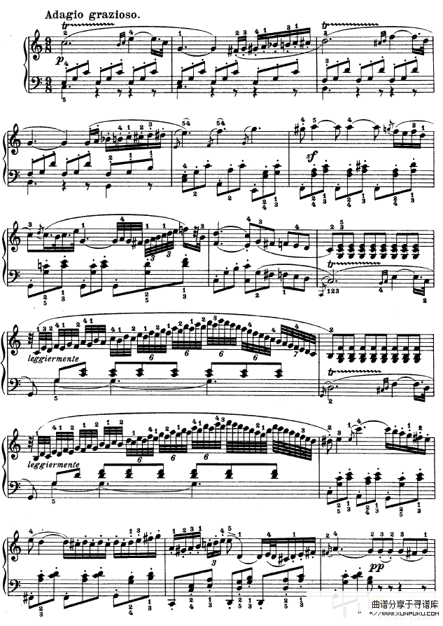 第十六钢琴奏鸣曲-（Op.31 No.1）-贝多芬钢琴谱第9页