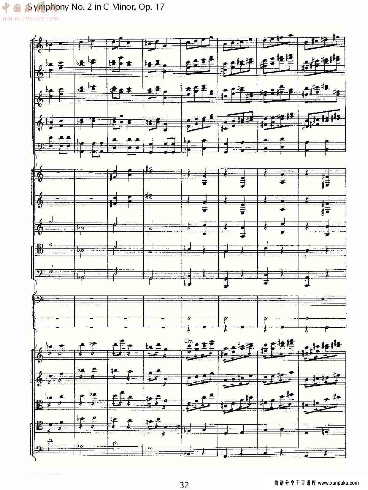 c小调第二交响曲, op.17第四乐章（七）总谱第2页