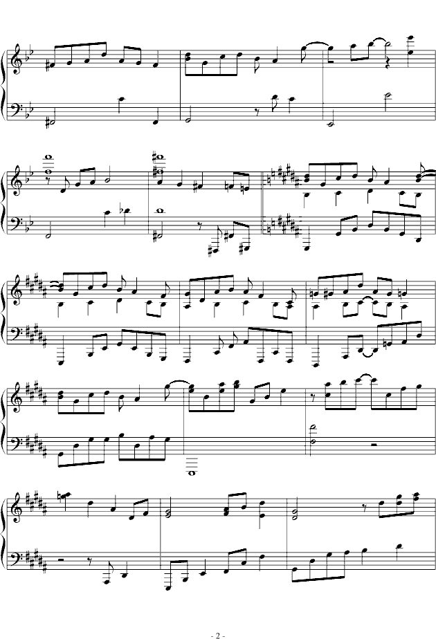 東方連奏曲 ii pianoforte 第二部分钢琴谱钢琴谱第2页