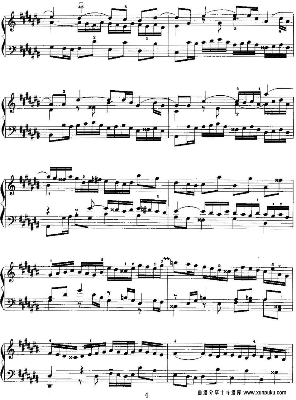 手风琴复调作品：升C大调前奏曲与赋格手风琴谱第4页