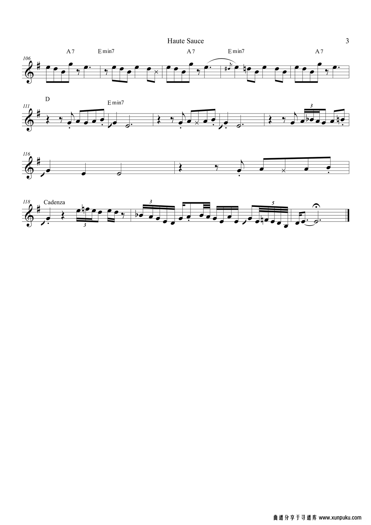 haute sauce（中音萨克斯）萨克斯谱第3页