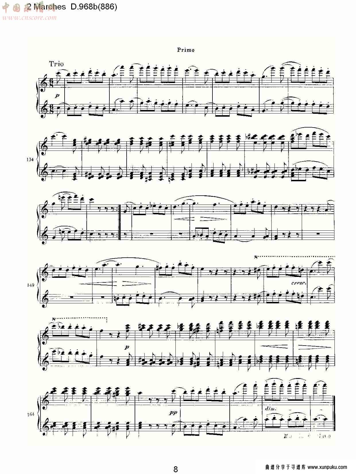 2 marches d.968b(886)   2进行曲d.968b(886)（二）总谱第3页